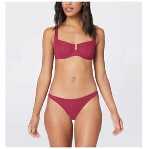 L*Space Pointelle Rib Camacho Bikini Bottom Small